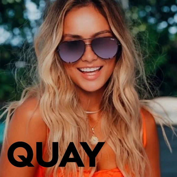 Quay - High Mini - Bronze Frame/Brown Pink Lense Aviator Sunglasses - Rare - Picture 8 of 10